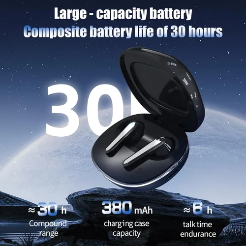 Vista 5 de Xmenha Auriculares inteligentes True Wireless Bluetooth 5.4 con pantalla táctil, detección de movimiento, TWS, deporte, entrenamiento, correr