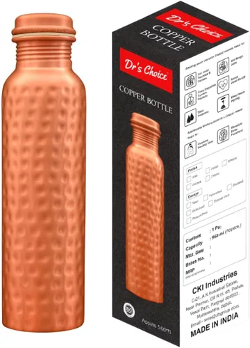 Vista 10 de Dr's Choice; By Copperking Botella de agua de cobre para beber 32 onzas Inspirado en ayurvédica, diseño martillado, ecológico, hombres y mujeres