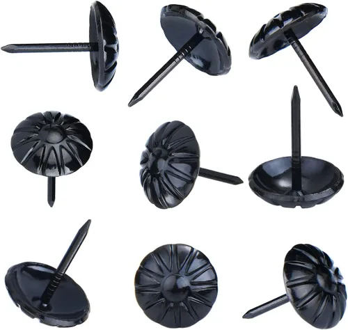 Vista 15 de Tachuelas de tapicería para muebles, clavos de tapicería negros de 3/4 pulgadas, tachuelas decorativas, 100 tachuelas de muebles resistentes