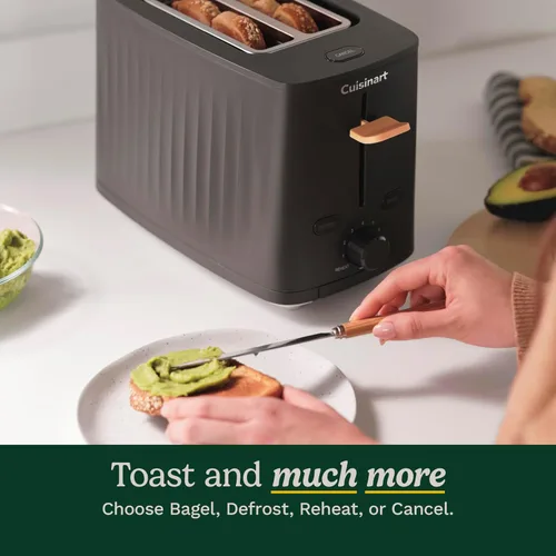 Vista 4 de Cuisinart Soho™ Collection - Tostador de 2 rebanadas, 7 ajustes de tostado, función de descongelación, recalentamiento y bagel, almacenamiento Negro