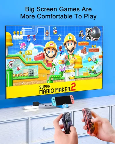 Vista 3 de Switch Dock para Nintendo Switch, estación de acoplamiento portátil Nintendo Switch para TV con puertos de carga 4K HDMIUSB 3.0USB-C, repuesto