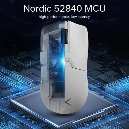 Vista 3 de DeLUX Mouse para juegos M800 Ultra inalámbrico, Nordic 52840 MCU, PAW3395 26000DPI, frecuencia de sondeo de 1000 Hz, 1.94 oz ligero, conexión