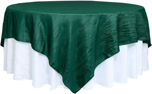 Vista 25 de Efavormart - Mantel cuadrado de tafetán arrugado de acordeón beige de 72 x 72 pulgadas