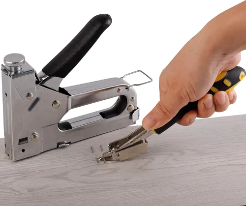 Vista 2 de eZthings® Juego de herramientas de grapadora profesional de grapadora, kit 3 en 1 de alta resistencia con 2400 grapas, acero para clavos