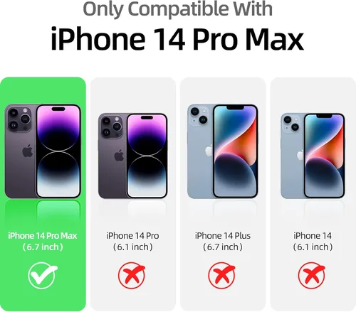 Vista 7 de Funda para iPhone 14 Pro Max, funda de silicona líquida, forro de microfibra suave antiarañazos, [protección de cuerpo completo de grado militar]