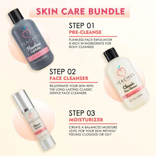 Vista 4 de Kit facial con exfoliante facial, limpiador facial e hidratante - Enriquecido con Gotu Kola y arándanos - Productos veganos para el cuidado