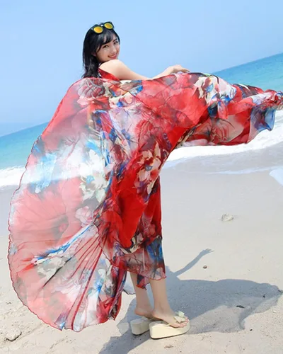 Vista 4 de MedeShe - Vestido de dama de honor, de gasa, floral, para vacaciones en la playa