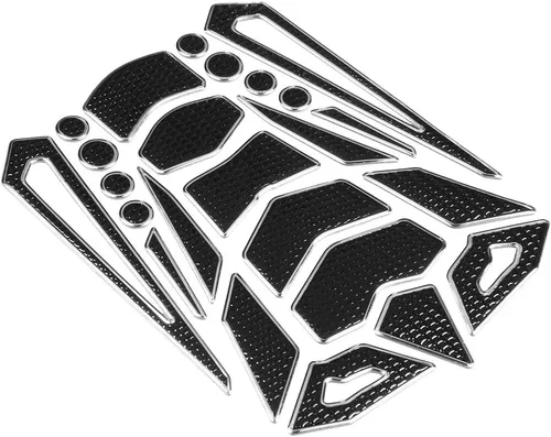 Vista 2 de para protector de motocicleta motocicleta pegatina, goma suave universal motocicleta gas pad pegatinas protector tracción pad (plata)