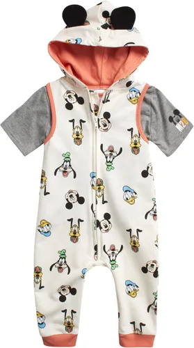 Vista 13 de Disney Mameluco de Mickey Mouse para bebé, 2 piezas, sin mangas, overol y camiseta (0-24 meses)