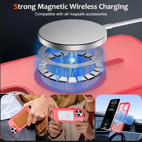 Vista 441 de Anuck - Funda magnética para iPhone 11 compatible con MagSafe, carcasa trasera mate translúcida dura, borde de TPU, delgada, resistente a impactos