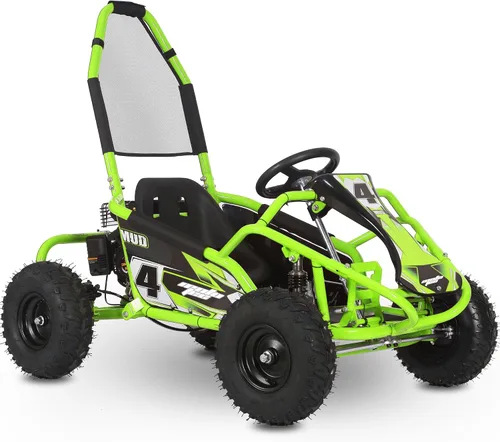Vista 8 de MotoTec Mud Go Kart - Suspensión completa (98 cc, color azul)