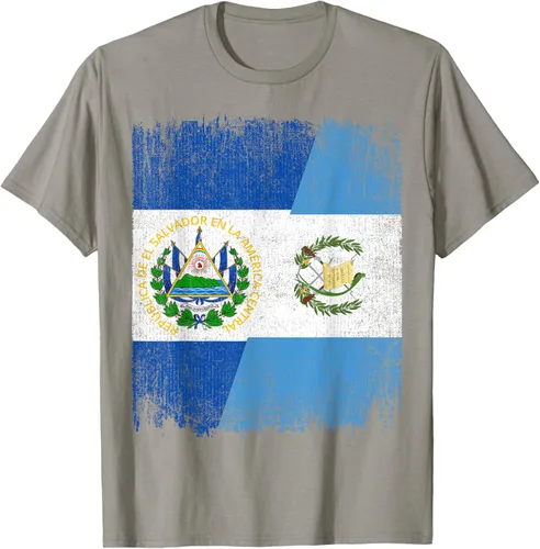 Vista 24 de Camiseta Half El Salvador Bandera de Guatemala con raíces guatemaltecas