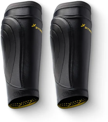 Vista 11 de Storelli BodyShield - Espinilleras de compresión para fútbol, transpirables, absorben el sudor, protección contra impactos, 1 par Blanco
