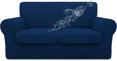 Vista 55 de Easy-Going Funda de sofá 100% impermeable doble de 3 piezas, elástica, suave, para perros, para sofá de 2 cojines separados, protector de muebles a
