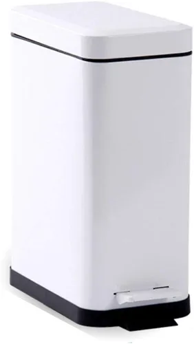 Vista 8 de Cesta de basura para el hogar, con pedales, para cocina, rectangular, para dormitorio, 5 litros, 10 litros, color blanco, tamaño 5 litros