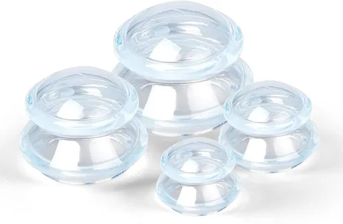 Vista 10 de Conjunto de terapia de ventosas de silicona, tazas de terapia de masaje azul y transparente