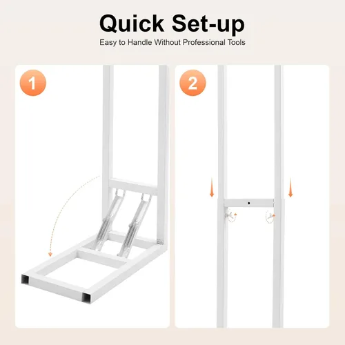 Vista 7 de DYNAMI Soporte de telón de fondo cuadrado blanco para bodas, soporte de arco de metal con base plegable, altura ajustable (1-2m) Soporte rectangular
