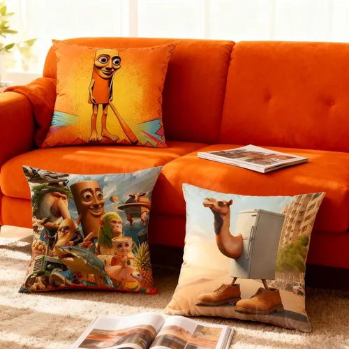 Vista 4 de Juego de 4 fundas de almohada para decoración navideña Italian Brainrot, fundas de almohada de impresión doble cara de 45.7 x 45.7 cm, fundas