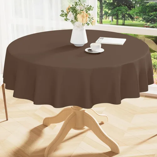 Vista 43 de Smiry Mantel cuadrado de vinilo impermeable de 54x54 pulgadas, protector de manteles de vinilo lavables, funda de mesa resistente a derrames de Beige
