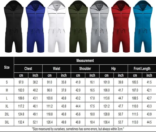 Vista 6 de COOFANDY Enterizo de una pieza para hombre casual a la moda cómodo sin mangas ajustado con cremallera con bolsillos