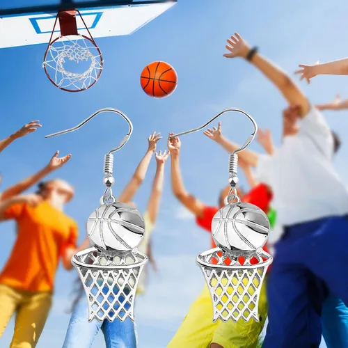 Vista 5 de BNQL Regalos para amantes del baloncesto, collar de aro de baloncesto, collar con colgante deportivo, joyería deportiva, regalos para hombres, niños