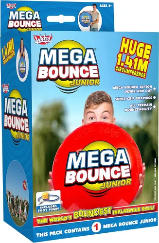 Vista 2 de Mega Bounce Junior La enorme pelota inflable de Wicked Vision 4.6 ft de circunferencia Bomba de pie incluida