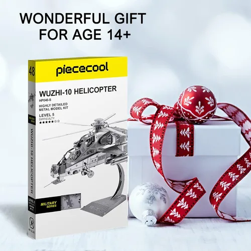 Vista 7 de Piececool Rompecabezas de metal 3D modelo militar, 10 modelos de helicópteros de avión para construir para adolescentes, hombres, aficiones