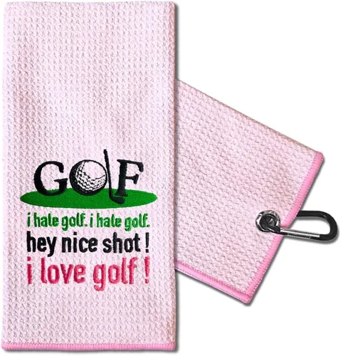 Vista 8 de TOUNER I Know I Play Like A Girl Try to Keep Up, toallas de golf bordadas divertidas para mujer, bolsa de golf, toalla de regalo para damas