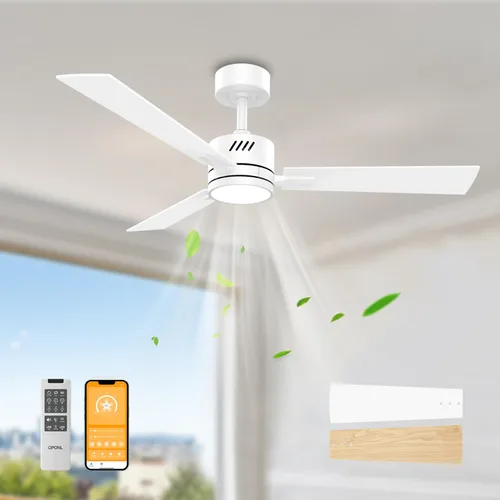 Vista 21 de OPONL Ventilador de techo de 52 pulgadas con luz y control remoto Negro