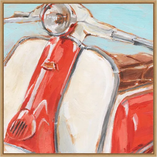 Vista 9 de Amanti Art Framed Canvas Wall Art 16x16 Retro Scooter II by Ethan Harper, Framed Wall Art Canvas, Transportation Artwork, Traditional Decor, Small