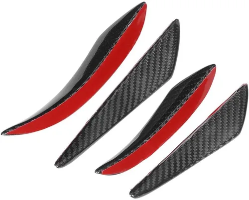 Vista 9 de KIMISS Canards de parachoques, 4 unids/set universal de fibra de carbono parachoques canards alerón de labios suelto