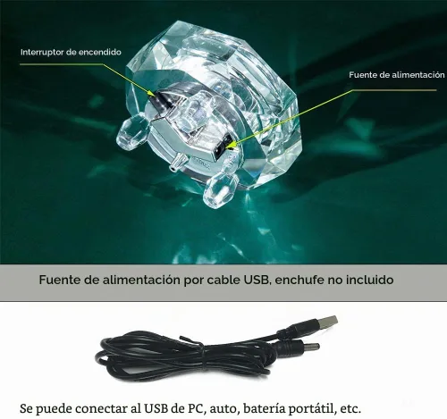Vista 3 de IFOLAINA Base de luz LED de cristal para exhibición 3D - Pedestal para figuritas de arte de vidrio - Soporte multicolor - Cambio de color - Con