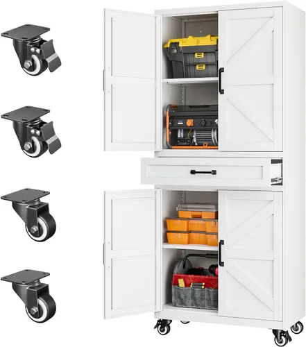Vista 34 de Letaya Gabinetes de almacenamiento de garaje de metal con ruedas,Gabinete Negro