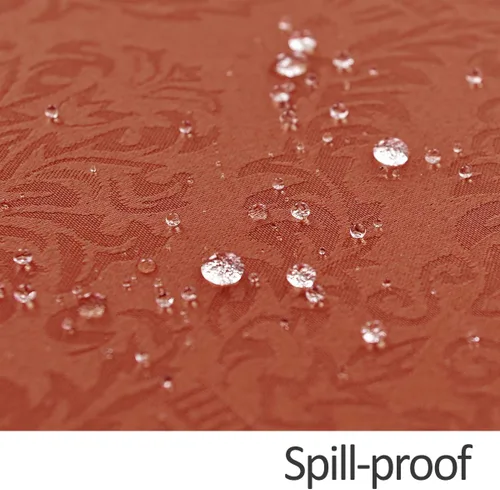 Vista 6 de maxmill - Mantel redondo de jacquard con diseño de damasco, impermeable, antiarrugas, de tela pesada y suave para cubierta circular de mesa y Óxido