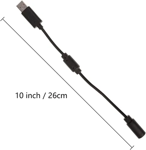 Vista 3 de Paquete de 2 cables de repuesto para controladores con cable de Xbox 360, cable adaptador de extensión para Xbox 360 (4 unidades, negro)
