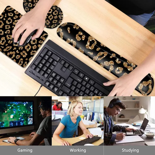 Vista 7 de Alfombrilla de mouse para juegos con reposamuñecas, reposamuñecas ergonómico de espuma viscoelástica para computadora, hogar, oficina, trabajo