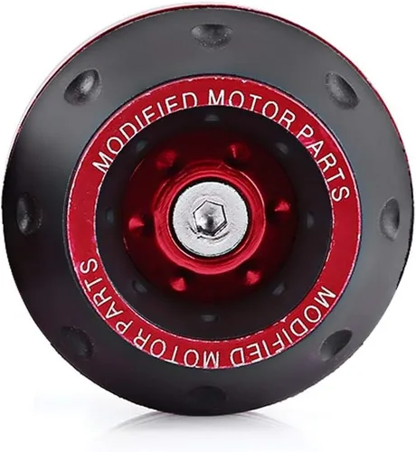 Vista 2 de Keenso - Protector de choque de rueda de aluminio CNC para la mayoría de motocicletas, motocicletas, ciclomotores, scooters (rojo)
