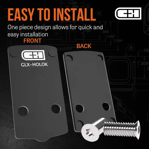 Vista 4 de C+H Placa de montaje Red Dot para Glock 43X/48 MOS y Holosun 407K/507K Fabricado en los Estados Unidos