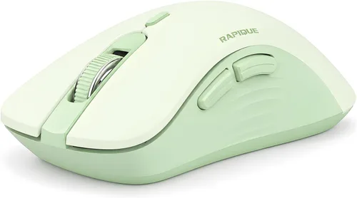Vista 12 de RAPIQUE Ratón inalámbrico Bluetooth, Bluetooth dual y receptor USB 2.4G, clics silenciosos, mouse ergonómico de 6 botones para mano derecha, DPI