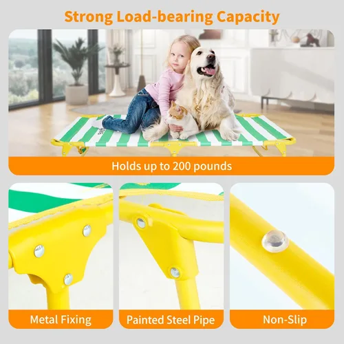 Vista 3 de everfront Cama elevada plegable para perros, cama elevada portátil para acampar, cama para perros de verano al aire libre