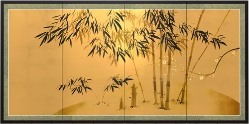 Vista 10 de Oriental Furniture - Hoja de oro de bambú de 18 pulgadas de alto