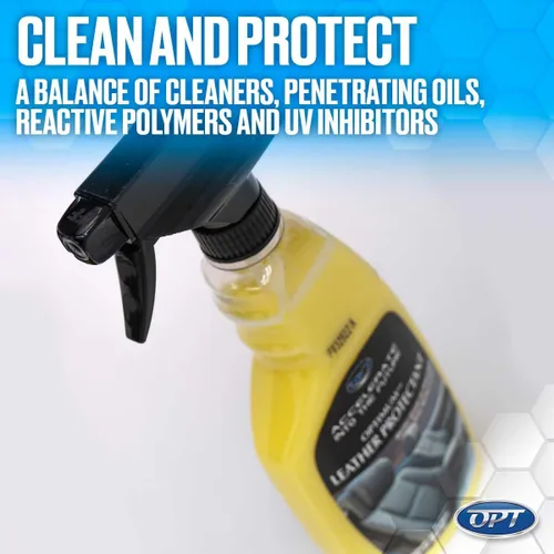 Vista 2 de Optimum Protectant Plus - Protector interior automotriz, protección UV patentada, limpia, restaura, protege el cuero, vinilo y plástico (17 onzas)