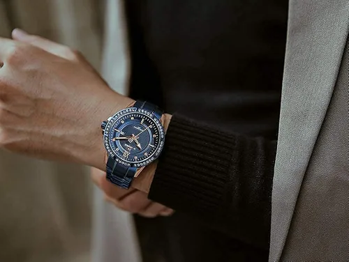 Vista 3 de NAVIFORCE diamante acero inoxidable analógico cuarzo relojes para hombres impermeable reloj calendario clásico reloj luminoso