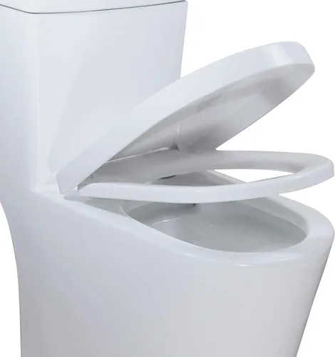 Vista 6 de WinZo Asiento de inodoro pequeño en forma de U para inodoro compacto WinZo WZ5089, diseño de liberación rápida de cierre suave, color blanco