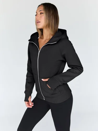 Vista 70 de Trendy Queen Sudaderas con capucha y cremallera para mujer, chaquetas de vellón, talla extragrande, moda de otoño e invierno