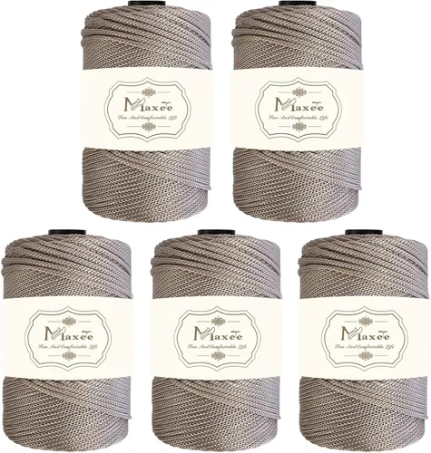 Vista 64 de Cordón de macramé de poliéster de alta calidad de 0.118 in × 218 yardas, 0.118 in, 100% polipropileno, ideal para ganchillo, ganchos de pared