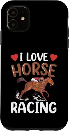 Vista 7 de Funda para iPhone 13 I Love Horse Racing Horses Race Racer