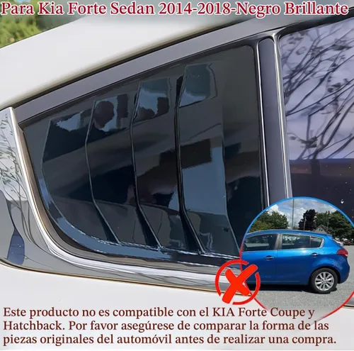 Vista 2 de MUXEE 2 piezas de rejillas para ventana lateral trasera con estampado, embellecedor de rejilla para ventilación, cubiertas de persianas, para Kia
