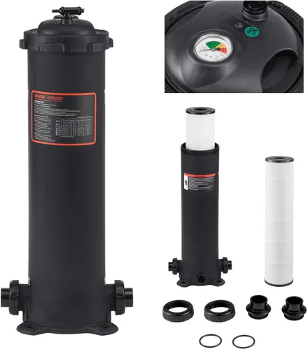 Vista 15 de VEVOR Depósito de filtro de piscina Pro 2026 y elemento para piscinas sobre el suelo y enterradas, sistema limpiador grande de 520-525 pies