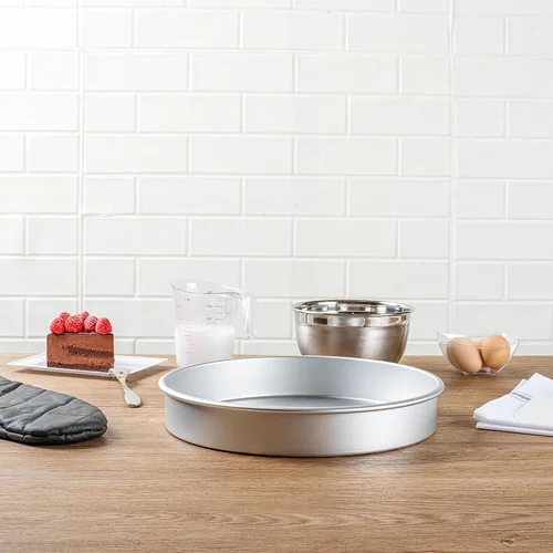 Vista 8 de Restaurantware -Met Lux - Molde para hornear de lado recto de 12 x 2 pulgadas, 1 molde redondo para tartas, listo para horno, congelable, anodizado
